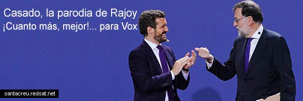 Pablo Casado parodiando a Rajoy